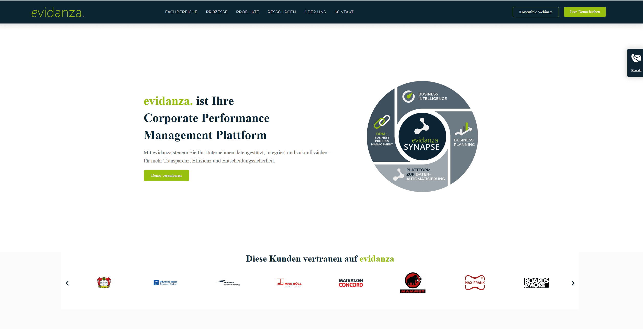 Evidanza Corporate Performance Management Platform